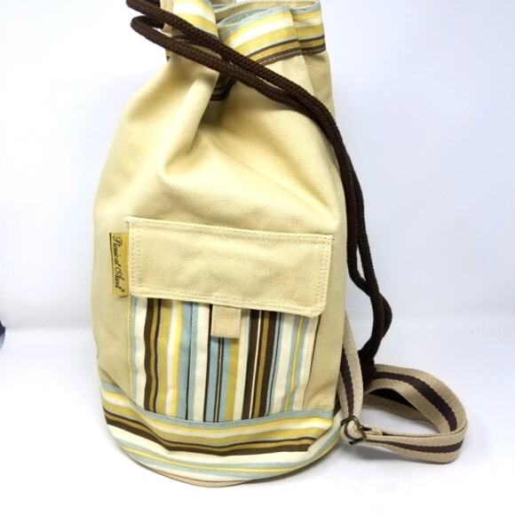 NEW Canvas Duffle Bag Drawstring Velcro Side Pockets Large Size 11 x 18 inches - Picture 1 of 11